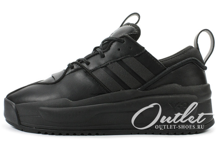 Кроссовки Adidas Y-3 Rivalry Hokori III Black Triple FZ6397 черные, кожаные