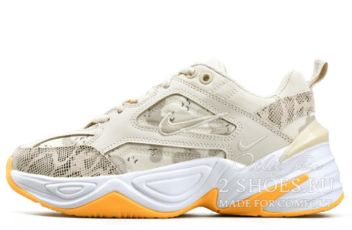 Кроссовки Nike M2K Tekno Desert Camo Snake CI9086-100 бежевые, кожаные