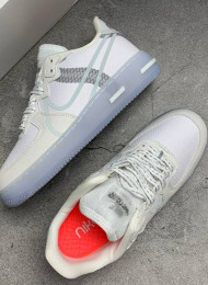 Кроссовки Nike Air Force 1 React White Light Bone живое фото 2