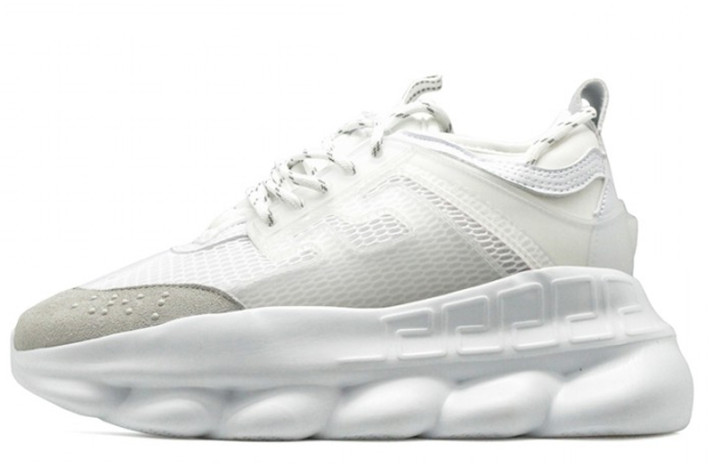 Кроссовки Versace Chain Reaction 2 Triple White  белые